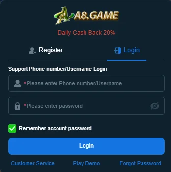 login your account